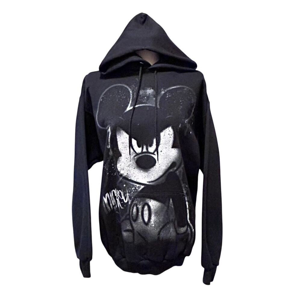 Disney Gangster Mickey Mouse Graffiti Hoodie Disneyland Unisex Size Medium Y2K